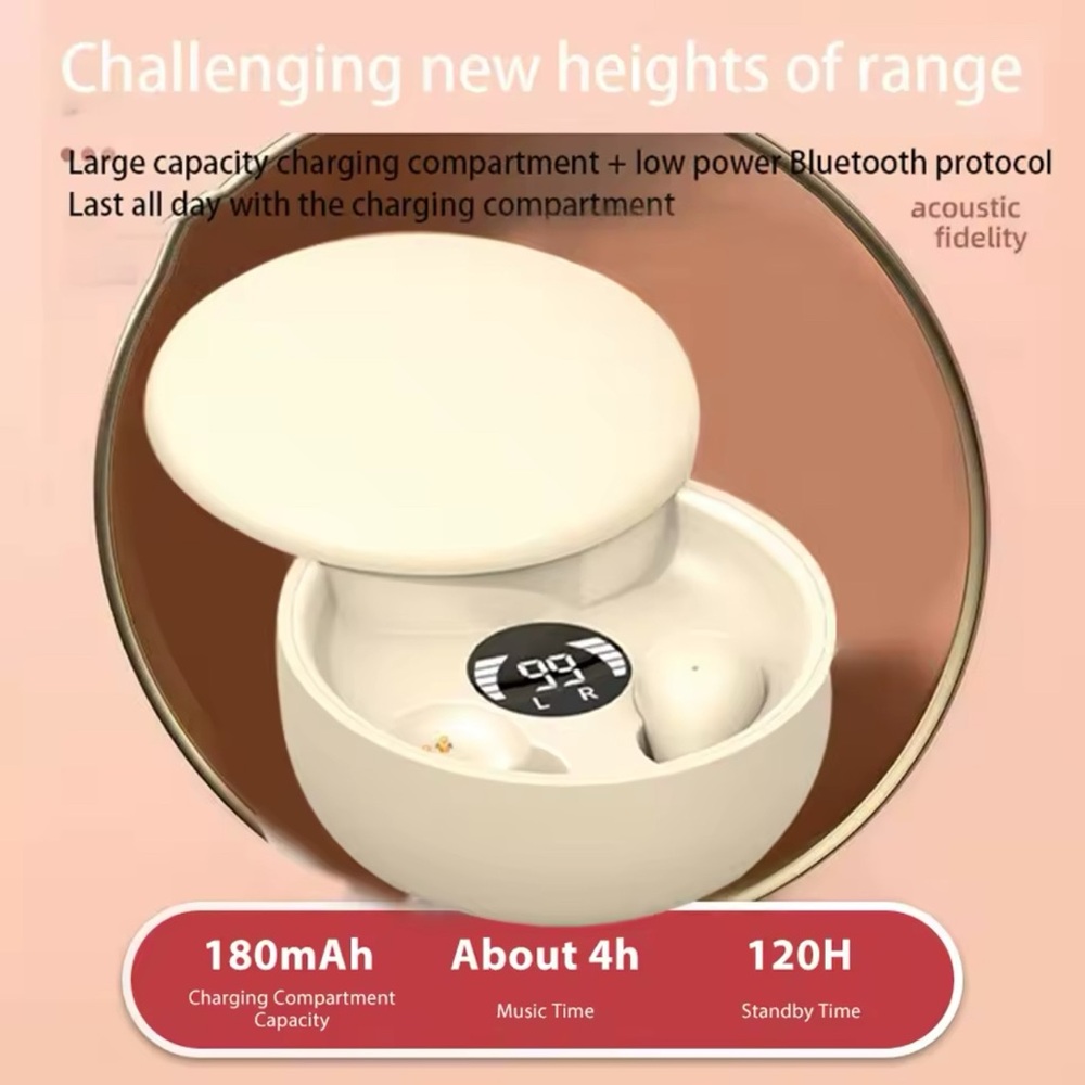 Wireless Earbuds with Charging Case - Cream